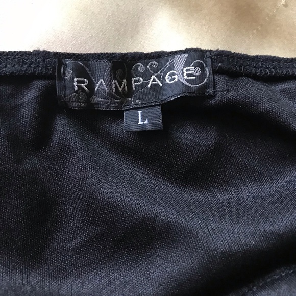 Rampage Black Lace Halter Top with Black Sequin Trim Detail Double Lined Large - Picture 15 of 15